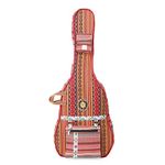 The House of tara Ethnic Handloom Fabric Acoustic Guitar Bag Cover for Men and Women | Modern Guitar Case | Waterproof Inner Lining | Adjustable Straps | Padded Protection | Zip Pocket | Multicolor 8