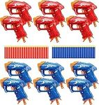 Banvih 12 Small Gun Set for Nerf Party Supplies and Favors, for Boys' Birthday Bulk Nerf War Party Pack Bundle, Equipped with 12 Mini Pistol Blaster and 40 Foam Darts - for Kids, Teens, Adults