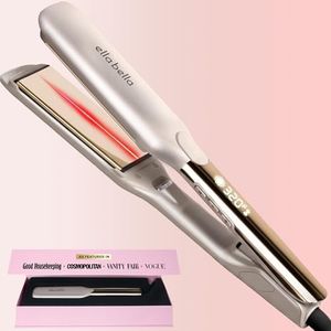 ELLA BELLA® Titanium Flat Iron Hair Straightener (with Infrared) • Professional Straightening Iron • Digital Display to Accurately Control Temperature • As Featured in Good Housekeeping