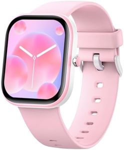 Nyonio Kids Smart Watch with Fitness Tracker,19 Sport Mode,1.5" DIY Dial,IP68 Waterproof,Sleep Monitor,Pedometers,Heart Rate,Great Birthday Gift for Boys Girls Teens 6-14 Year Olds (Pink)