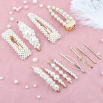 Makone 12 Pack Women Pearl Hair Clips Elegant Handmade Hair Clips Fashion Hair Accessories for Girls Everyday Hairstyles, Party Wedding Gifts