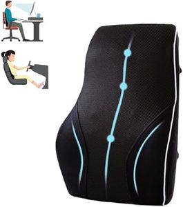 EHIOG Coussin de Soutien Lombaire pour Chaise de Bureau, Mémoire de Forme Ergonomique，Corrige La Posture, Coussin de Dossier Ergonomique pour Chaise de Bureau, Coussin de Dos pour douleurs dorsales