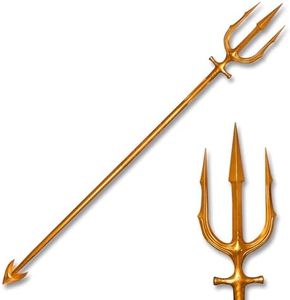 ZKBWFLA Metal Trident Sword, Cosplay Props Available for Collection-Gold