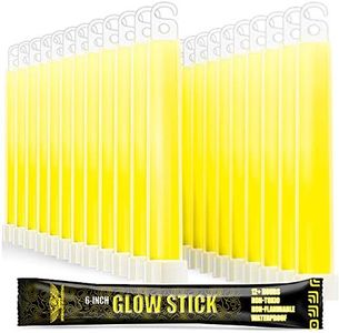 EVERLIT Survival Emergency Glow Sticks- 6 Inches Light Sticks for First Aid Kit, Survival Kit, Camping, Hiking, Outdoor, Disasters, Emergencies Up to 12 Hours Duration… (24 Pack, Yellow)