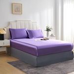 JHCHMX Satin Purple Fitted Sheets K