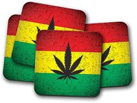 4 Set - Cannabis Rasta Flag Coaster