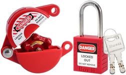 Boviisky Gate Valve Lockout with Safety Padlock, Brass Core and 304 Stainless Steel Lock Beam, Water Spigot Lock, Outdoor Faucet Lock, Valve Handles with a Diameter of 1-2.5 inches, OSHA Compliant