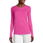 Hanes Women's Sport Cool Dri Performance Long Sleeve T-Shirt, Wow Pink, X-Large