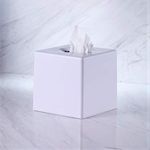 VINN DUNN BESPOKE CUBE Tissue Dispenser white, Square Tissue Box Cover Holder Kleenex Napkin Holder Bathroom Organizer Stand -Plastic ABS