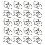 uxcell 60Pcs 20mm/ 0.8-inch Key Fob Hardware with Keychain Ring for Bag Webbing Wristlets, Lanyards, Silver Tone