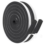 Window Insulation Weather Stripping 2 Rolls 1/2 Inch Wide X 1/2 Inch Thick, Closed Cell Foam Tape Adhesive Rubber Seal Strip, Total 13 Feet Long (2 X 6.5 Ft Each)