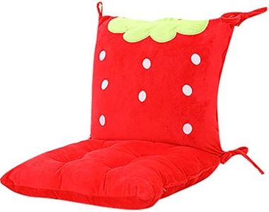 Chezmax Joint Rocking Chair Seat Back Cushion Set with Ties for Infant Baby Trottie Nursling Rocker Strawberry and Polk Dots