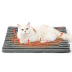 Bedsure Self-Heating Cat Bed Mat - Washable Fleece Warm Cat Blanket with Non skid Bottom, Small Dog Crate Mattress for Puppy and Cat, 61x46cm, Grey