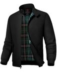 Rdruko Men's Bomber Jacket Cotton Lightweight Windbreaker Full Zip Casual Fashion Coat, Black, XX-Large