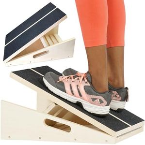 Slant Board Calf Stretcher Ankle Stretcher Calf Stretch Wedge Adjustable Incline Board Achilles Stretcher Non Slip with Spiky Massage Ball and Stretch Resistance Tube for Plantar Fasciitis Exercise