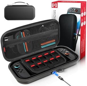 Auarte [Charge Inside] Switch 2 Carrying Case for Nintendo Switch 2 Console 2025 / Switch Original/Switch OLED, Slim Travel Carry Case for Nintendo Switch 2 Accessories with 10 Game Card Storage