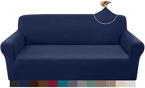 Granbest 2023 Última funda de sofá de jacquard de 3 plazas, súper suave, antideslizante, elástica, para las cuatro estaciones, universal, elástica, para perros, gatos, mascotas (3 plazas, azul marino)