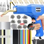Upgraded 220W Plastic Welder, 2 in 1 Plastic Welding Repair Welder Kit 1000PCS Hot Stapler Soldering Gun with 100PCS Plastics Welding Rods Car Bumper Repair Kit for Most Plastics Repair（Blue）
