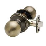 Copper Creek BK2020AB Ball Door Knob, Passage Function, 1 Pack, in Antique Brass