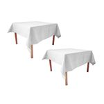 Pack of 2, Weavric Square Tablecloth, 52 X 52 Inches, Washable Reusable White Tablecloth for Buffet, Card Table, Kitchen, Dinner, Wedding, Party, Christmas