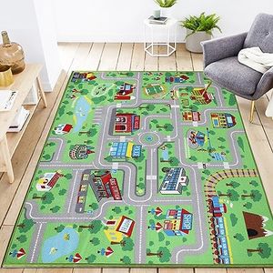 Capslpad Kids Carpet Playmat Rug 150x200cm Extra Large City Life Carpet Learning Exercise Mat Educational Car Rug Play Game Rug for Baby Toddler Boy Bedroom Playroom