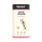 Hesthetic - Edible Cold Pressed White Sesame Seed (Gingelly) Oil | 5L | Til Ka Tel | Rich in Healthy Fats, Ideal for Cooking, Frying & Salad Dressings | 100% Pure & Natural | Food Grade Virgin Oil