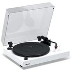 Fluance RT83 Reference High Fidelity Vinyl Turntable Record Player with Ortofon 2M Red Cartridge, Speed Control Motor, High Mass MDF Wood Plinth, Vibration Isolation Feet - Piano White