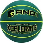 AND1 Fantom Rubber Basketball & Pump (Two-Tone Series)- Official Size 7 (29.5”) Streetball, Made for Indoor and Outdoor Basketball Games (Dark Teal/Volt)