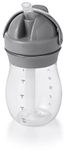 OXO Tot - Transitions Straw Cup - Spill-Proof No Mess - Transition from Bottle, Breast Feeding Sippy Cup - 9 oz - Gray