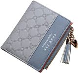 SYGA PU Leather Zipper Wallet for Women, Grey - Abstract Pattern