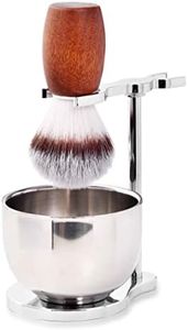 Men's Shaving Brush Set, 3 Pcs Grooming Set of Shaving Brush Stand and Bowl for Wet Shaving