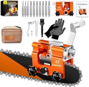 Chainsaw Sharpener Jig, Chain Saw Sharpener Tool with 10Pcs Sharpening Burrs, Chainsaw Sharpener Kit with Waterproof Durable Bag,Suitable for 6-22 inches Chainsaw and Electric Saws