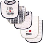 Luvable Friends Unisex Baby Bib and Burp Cloth Set, Boy Mommy, One Size