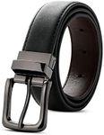 Kajeer Reversible Kids Belt for Boys and Girls - Durable PU Leather Belts for School Uniform Jeans, Gunmetal, Fit Waist: 22"-26" (Rec 8-10yrs)