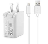 MFi Certified 2-in-1 10ft Lightning Cable and Dual Port USB Wall Charger - Compatible with iPhone 14 13 XS Max XR X 8 Plus 7 6s 6 5s 5 iPad 4 Air Pro Mini - Fast Charging Cube with Power Adapter