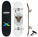 jaspo Hawk-Eye (31"X 8") Complete Fully Assembled Skateboard, 7 Layer Wooden (Canadian Maple) Concave Skateboard For Boys, Kids, Youth, Adults – Made In India