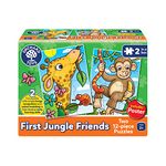 Orchard Toys First Jungle Friends Jigsaw Puzzle, 12-Piece Jigsaws, Two Puzzles in a Box, Perfect For Kids Ages 2+, Develops Hand-Eye Coordination