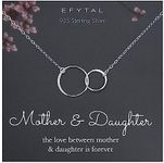 EFYTAL Mother Daughter Necklace, Jewelry for Daughters from Mothers, Daughter Gifts from Mom, Mother Daughter Jewelry, Mom Necklace, Mom Birthday Gifts from Daughter, Daughter Necklaces from Mom