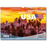 USA Calendar 2025 Wall Calendar United States of America DIN A3 with National Parks Travel Calendar Photos Gift for Christmas or Birthday Travel Monthly Calendar Architecture Landscape