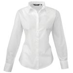 Premier Fitness Women's Poplin Long Sleeve Blouse, White (White), (Size:10)