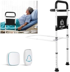 CozyCrestHome Bed Rails for Elderly Adults Safety–Easily Adjustable Bed Assist Rail for Seniors with Alarm Bell, Non-Slip Ergonomic Handle and Storage Bag – Bed Cane Hold Up to 300 lbs Weight