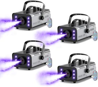 1200W Fog Machine Outdoor Indoor, 6000CFM Smoke Machine with LED Lights, Fog Machine Halloween with Wireless Remote & Auto, Fogger Machine for Wedding Party Stage Events, 4 PACK