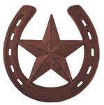 Sunset Vista Designs Horsing Around Cast Iron Horse Shoe with Star Stepping Stone, 10-Inch Diameter