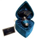 Cherishedly Yours Keepsake Urn for Human Ashes with Velvet Heart Case and Funnel - Beautiful Peaceful Dark Blue Brass Hand Engraved Mini Memorial Cremation Urn - Small