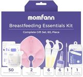 Breastfeeding Care Kit for Nursing Moms, 60 Piece Complete Gift Set with Milk Collector, 50 Storage Bags & Hot/Cold Packs - Relieves Engorgement & Improves Milk Flow，BPA-Free Essentials(Pink)