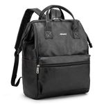 Kinmac Laptop Backpack for Women and Men, Large Capacity Travel Backpack for 15.6 inch Laptop Computer (Black PU)