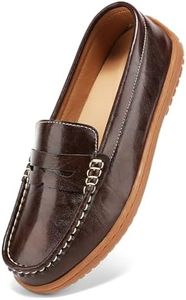 BEAUSEEN Women's Classic Handsewn Penny Loafers - Casual Slip On Moccasin Driving Shoes Lightweight Walking Flats Comfort Women Loafer Shoes, Coffee, 9.5 US