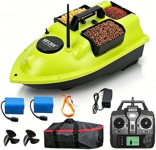 SINJEE Bait Boat, GPS RC Bait Boat with 500m/546yards Remote Control, 4.4lbs Load Capacity, Dual Battery & Motor System for Long-Range Bait Deployment, Ideal for Fishing Enthusiasts (Yellow Mix)