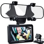 ATOROBROS Baby Mirror for Car, Baby Car Camera for Rear-Facing Seat with 4.3'' HD Display, Upgrade 360 Rearview Mirror Display Bracket, Easy and Safe to See Baby while Driving