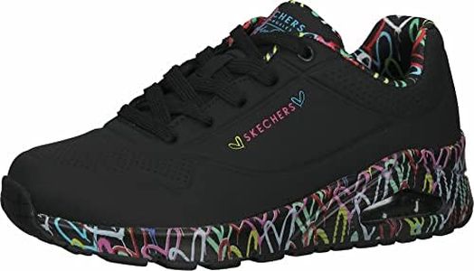 Skechers Women's Uno Love Sneaker, Black, 8 US